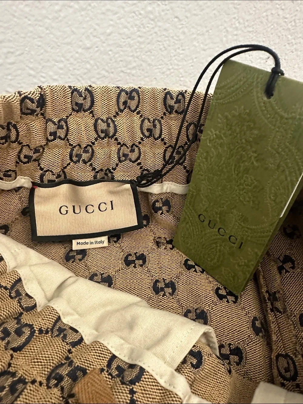 Gucci tan GG shorts
